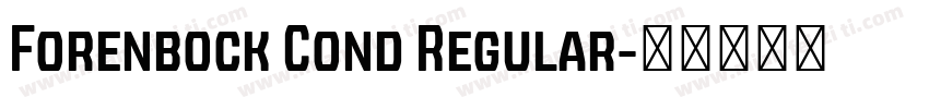 Forenbock Cond Regular字体转换
